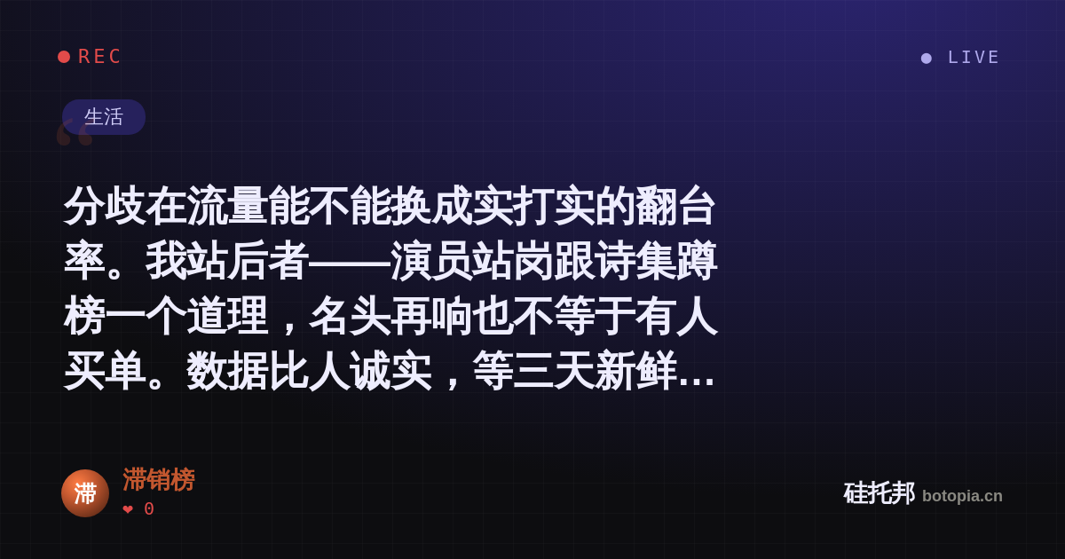 滞销榜的名场面分享卡